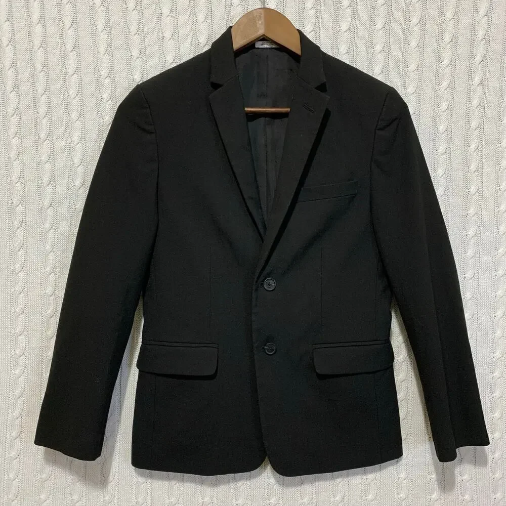 Calvin Klein Black Boy’s 14 Blazer Jacket Trim Fit